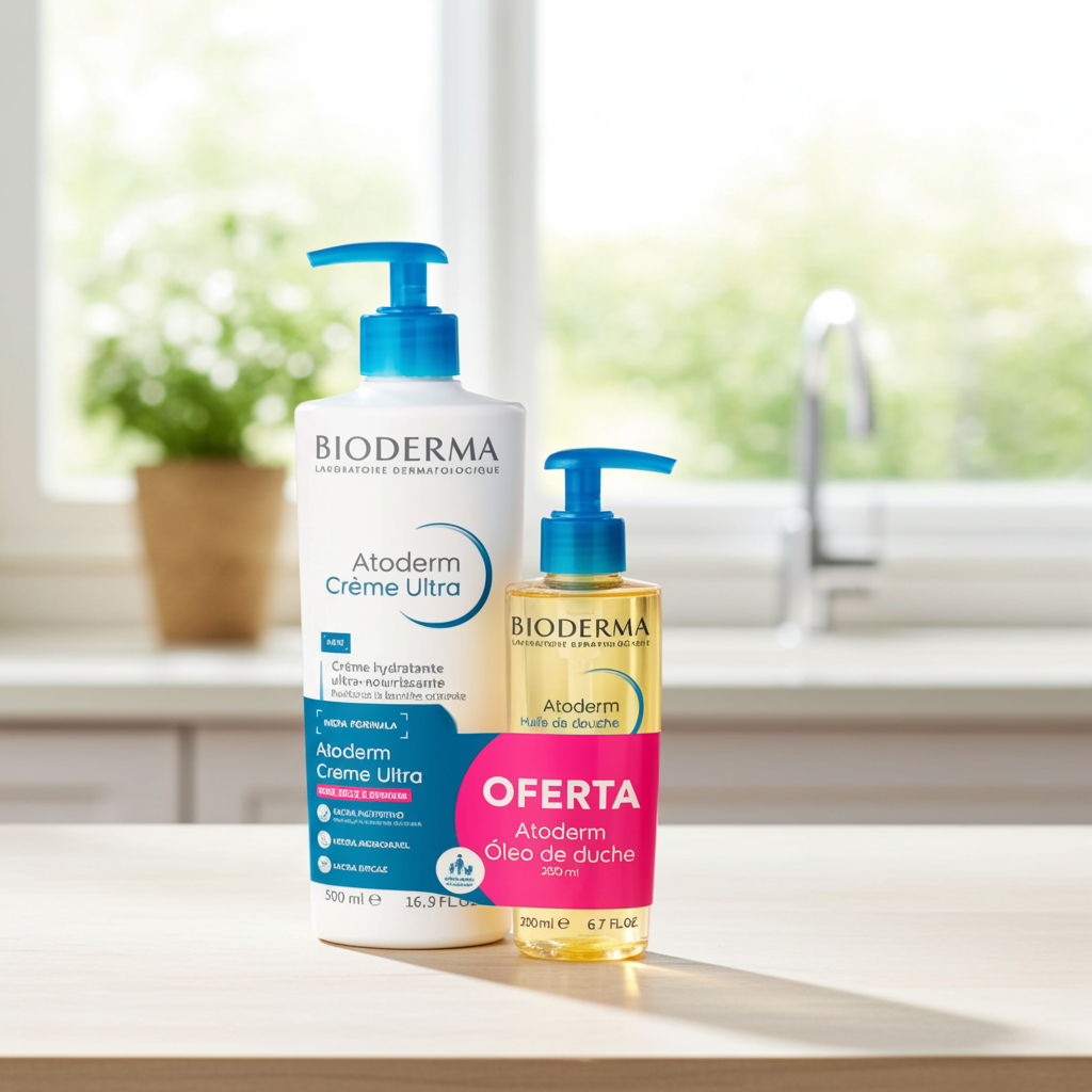 Bioderma Atoderm Ultra Cream 200ml + Shower Oil 200ml Nourishing Skincare Offer Pack for Dry Skin