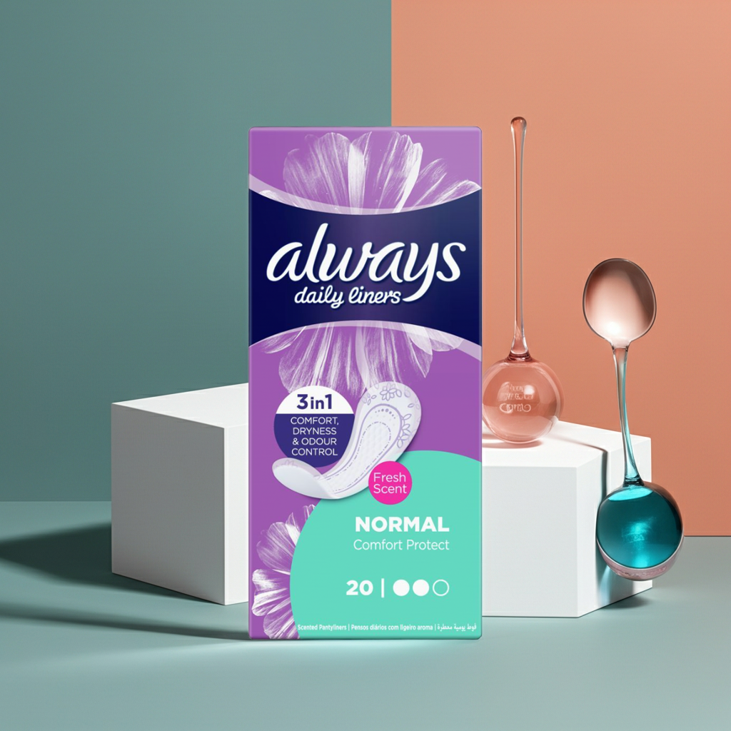 Always Normal Individually Wrapped Panty Liners 20 Liners – Daily Freshness & Discreet On-the-Go Protection