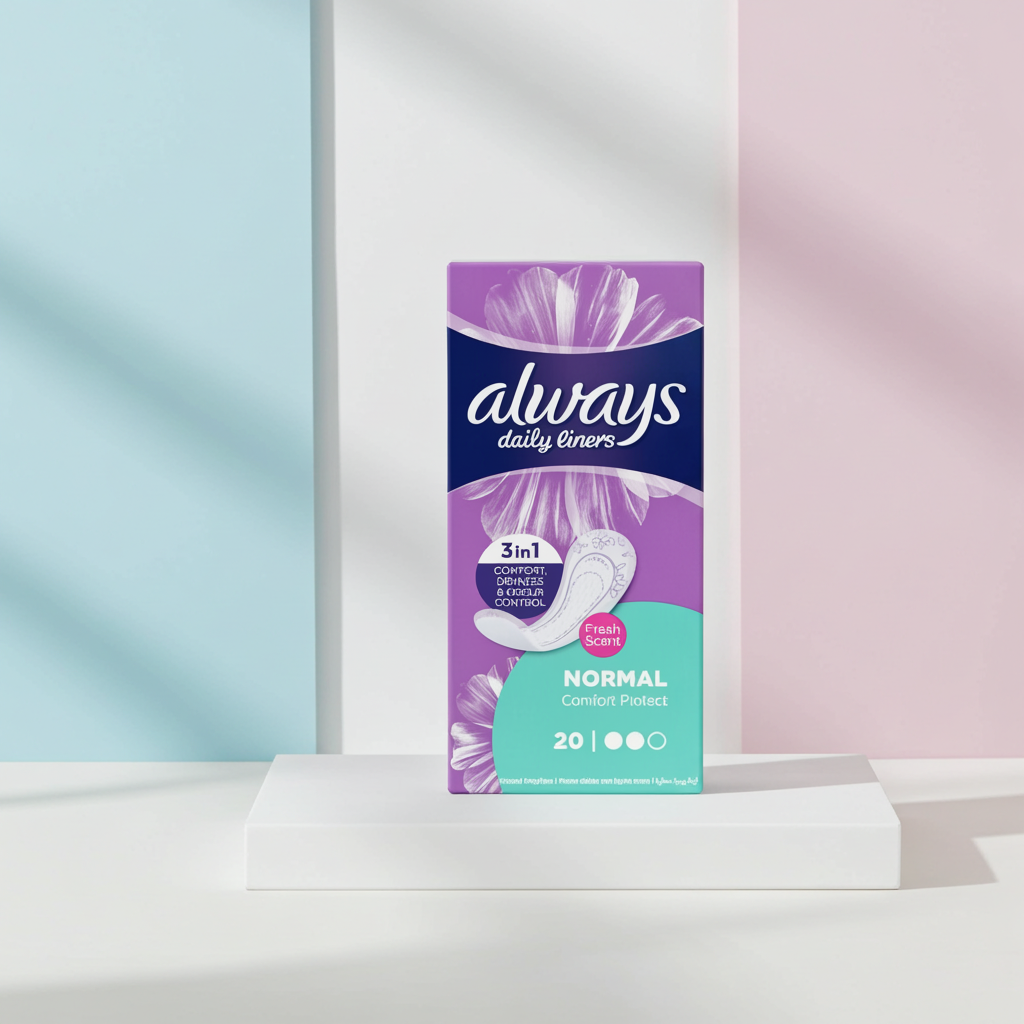 Always Normal Individually Wrapped Panty Liners 20 Liners – Daily Freshness & Discreet On-the-Go Protection