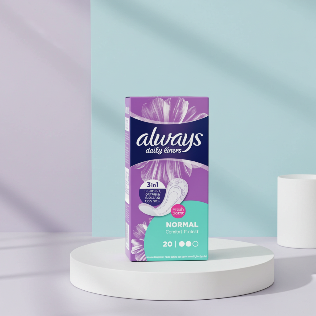 Always Normal Individually Wrapped Panty Liners 20 Liners – Daily Freshness & Discreet On-the-Go Protection