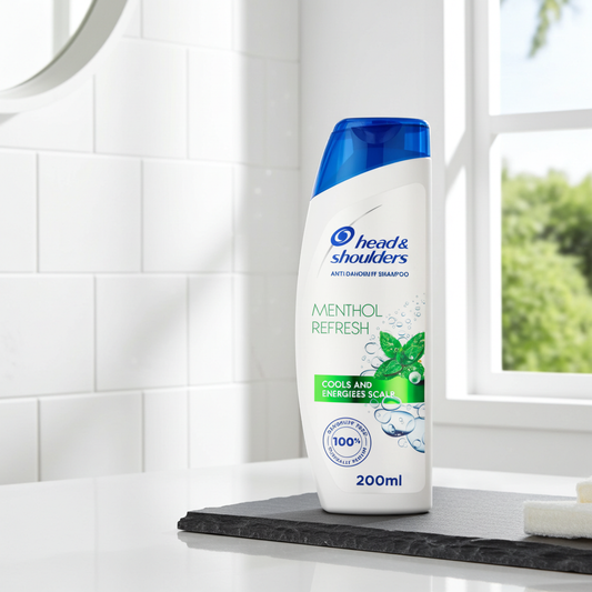 Head & Shoulders Menthol Refresh Anti-Dandruff Shampoo 200ml – Cool Scalp, Flake-Free Hair