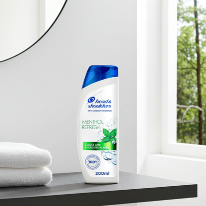 Head & Shoulders Menthol Refresh Anti-Dandruff Shampoo 200ml – Cool Scalp, Flake-Free Hair