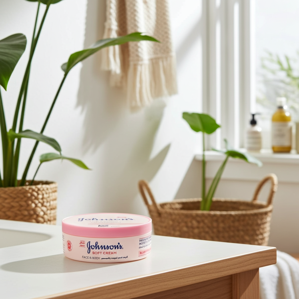 Johnson's Soft Cream for Face & Body 200ml – Deep Moisturising Cream for All Skin Types