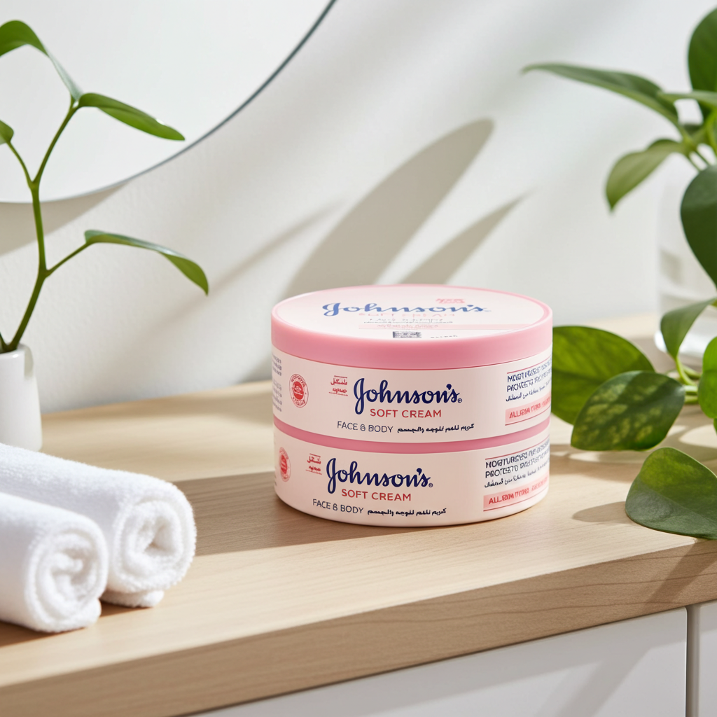 Johnson's Soft Cream for Face & Body 200ml – Deep Moisturising Cream for All Skin Types