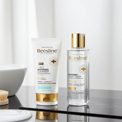 Beesline Whitening Facial Cleansing Routine - 4-in-1 Cleanser 150ml + Toner 200ml