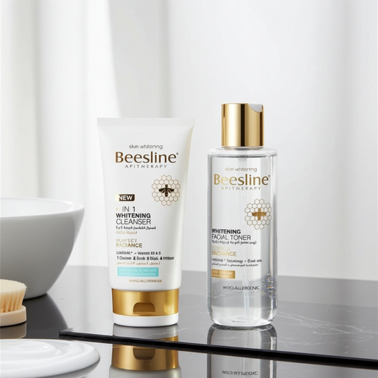 Beesline Whitening Facial Cleansing Routine - 4-in-1 Cleanser 150ml + Toner 200ml