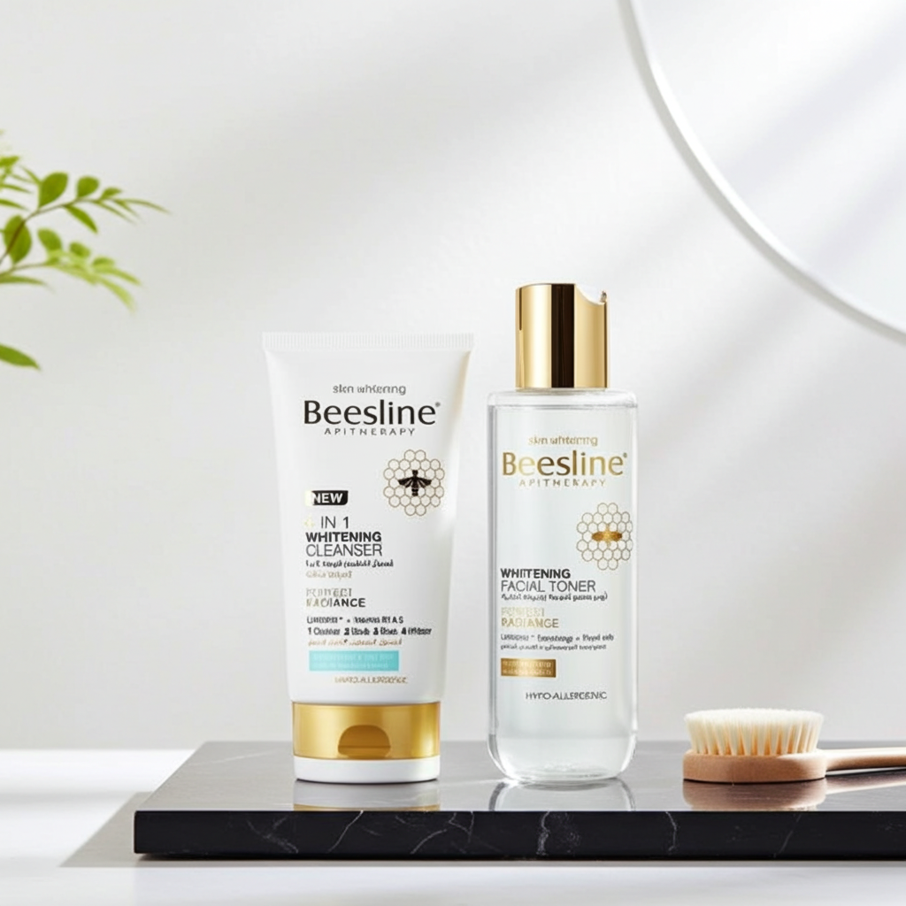 Beesline Whitening Facial Cleansing Routine - 4-in-1 Cleanser 150ml + Toner 200ml