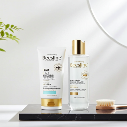 Beesline Whitening Facial Cleansing Routine - 4-in-1 Cleanser 150ml + Toner 200ml