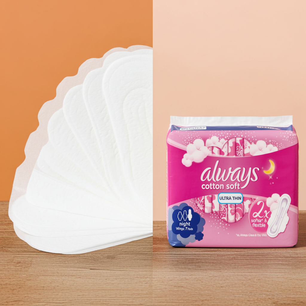 Always Ultra Extra Long Sanitary Pads 7 Pads – Heavy Flow Protection with SoftDry Technology