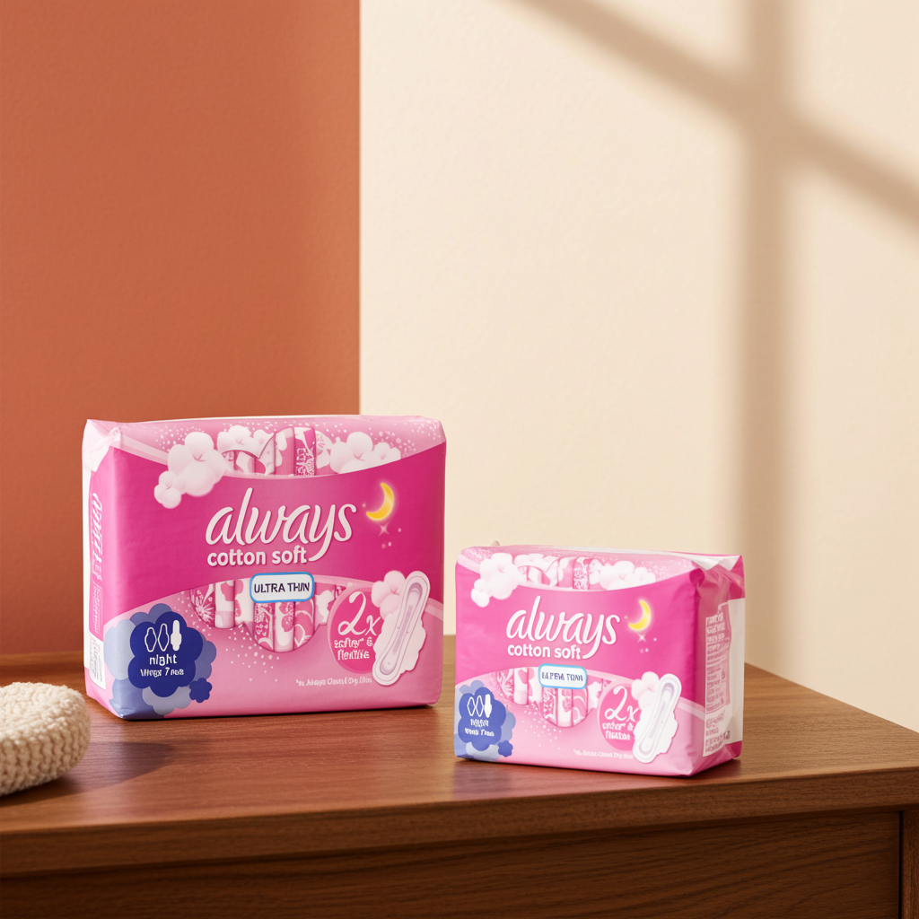Always Ultra Extra Long Sanitary Pads 7 Pads – Heavy Flow Protection with SoftDry Technology