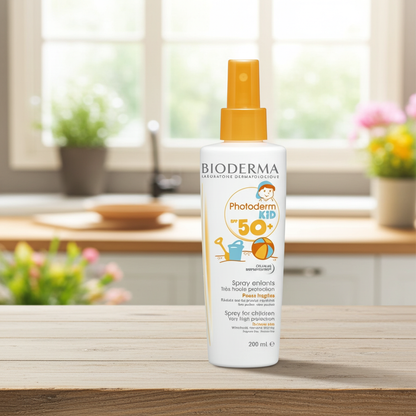 Bioderma Photoderm Kids Water-Resistant SPF 50+ Sunscreen Spray for Delicate Skin, 200ml