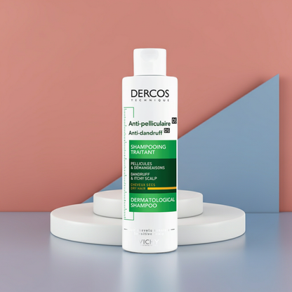 Vichy Dercos Anti-Dandruff Shampoo for Dry Hair 390ml – Clinically Proven Flake Control