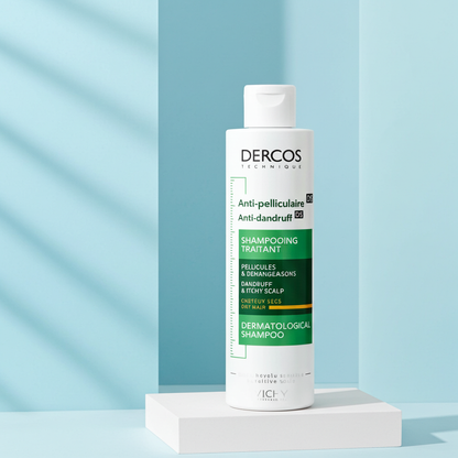 Vichy Dercos Anti-Dandruff Shampoo for Dry Hair 390ml – Clinically Proven Flake Control