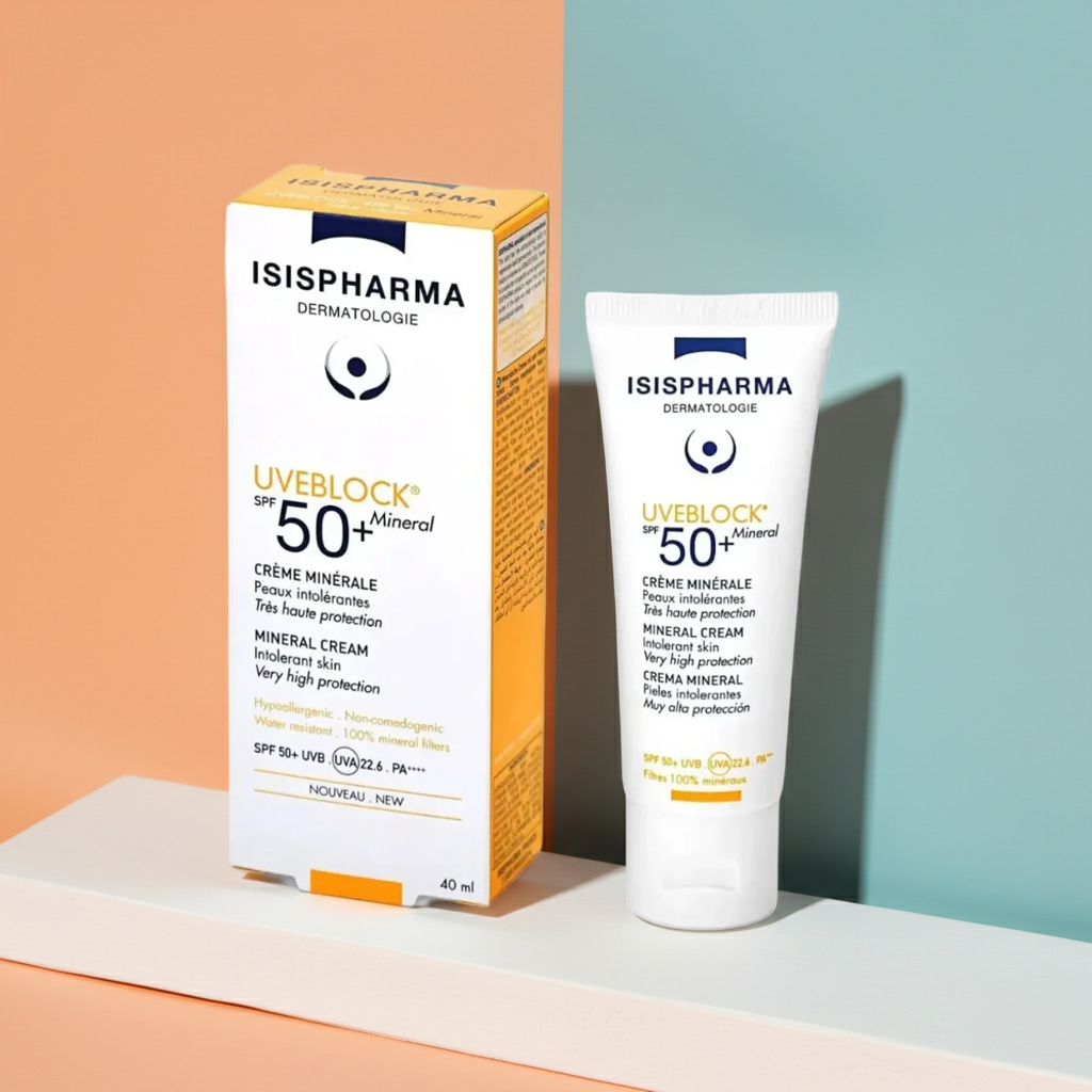 ISIS Pharma Uve Block SPF 50+ Mineral Invisible Sunscreen Cream for Sensitive Skin, 40ml
