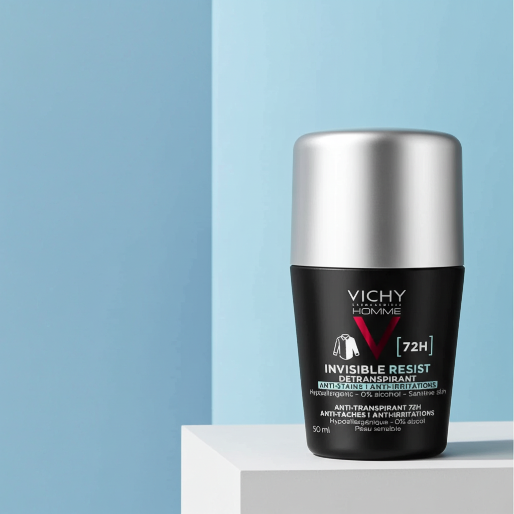 Vichy 72H Invisible Resist Roll-On Deodorant 50ml – No Yellow Stains on White Clothes