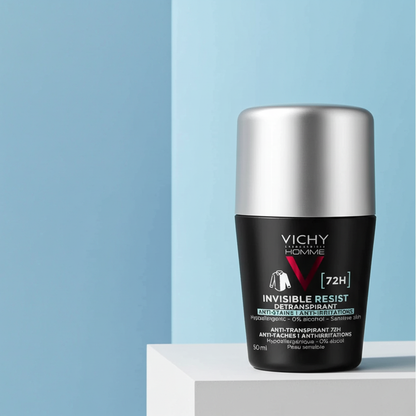 Vichy 72H Invisible Resist Roll-On Deodorant 50ml – No Yellow Stains on White Clothes