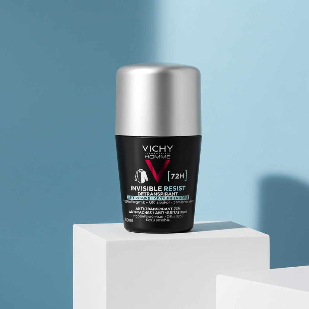 Vichy 72H Invisible Resist Roll-On Deodorant 50ml – No Yellow Stains on White Clothes