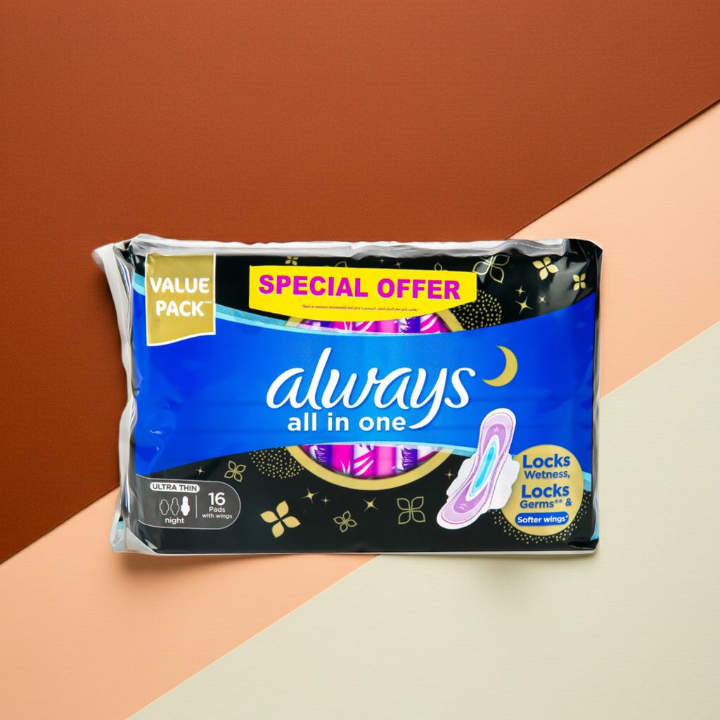 Always Ultra Thin Pink Sanitary Pads 16 Pads – Lightweight Daily Protection with SoftDry Technology