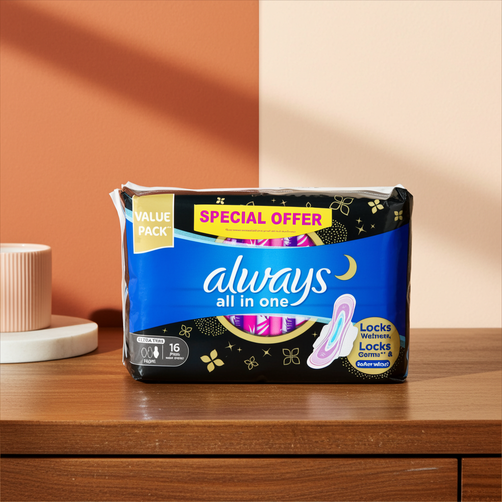 Always Ultra Thin Pink Sanitary Pads 16 Pads – Lightweight Daily Protection with SoftDry Technology