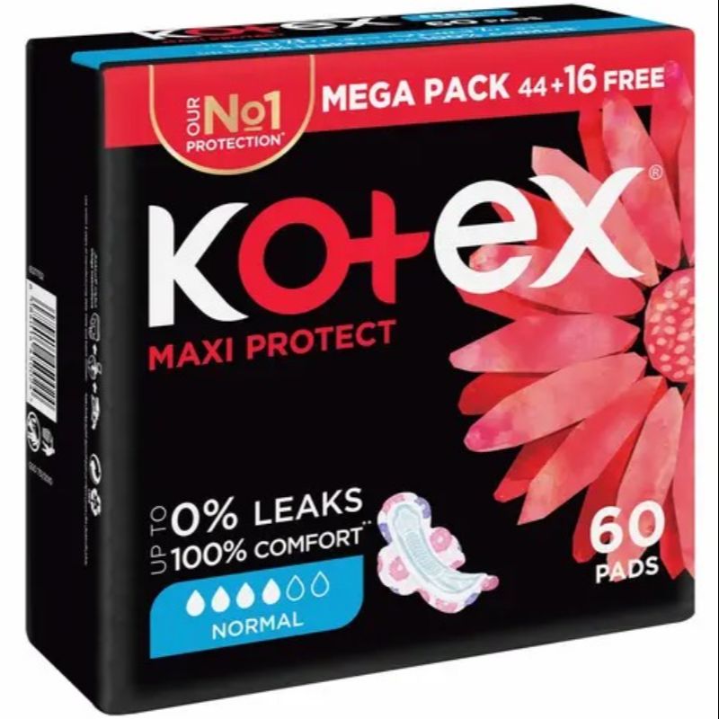 Kotex Maxi Protect Normal Sanitary Pads 60s (44+16)