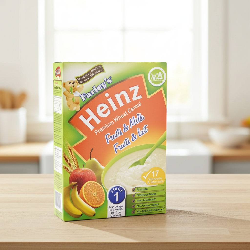 Heinz Farley's Stage 1 Premium Fruits & Milk Wheat Cereal, 250G