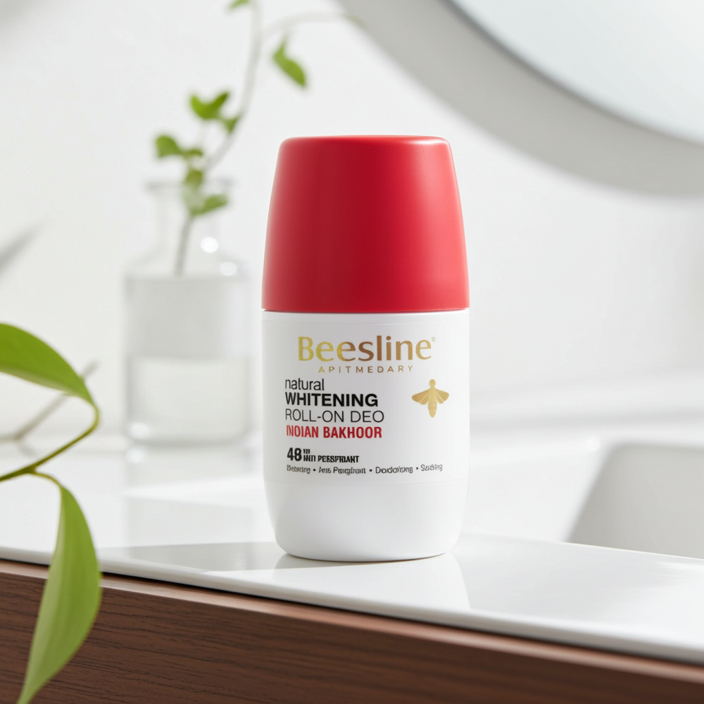 Beesline Hypoallergenic Alum Rock & Bee Propolis 48H Antiperspirant & Whitening Indian Bakhoor Roll-On Deodorant, 50ml