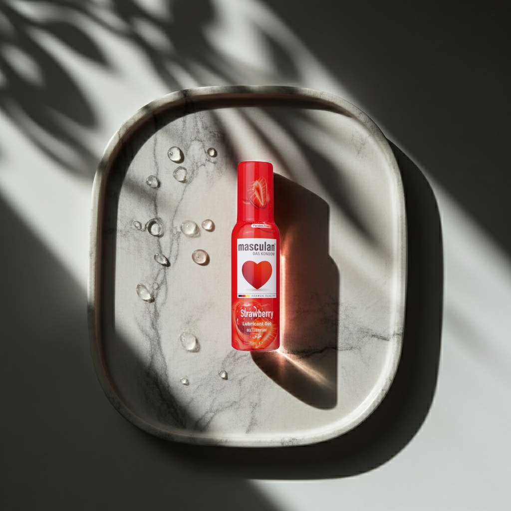 Masculan Strawberry Flavoured Water-Based Lubricant Gel – 75ml