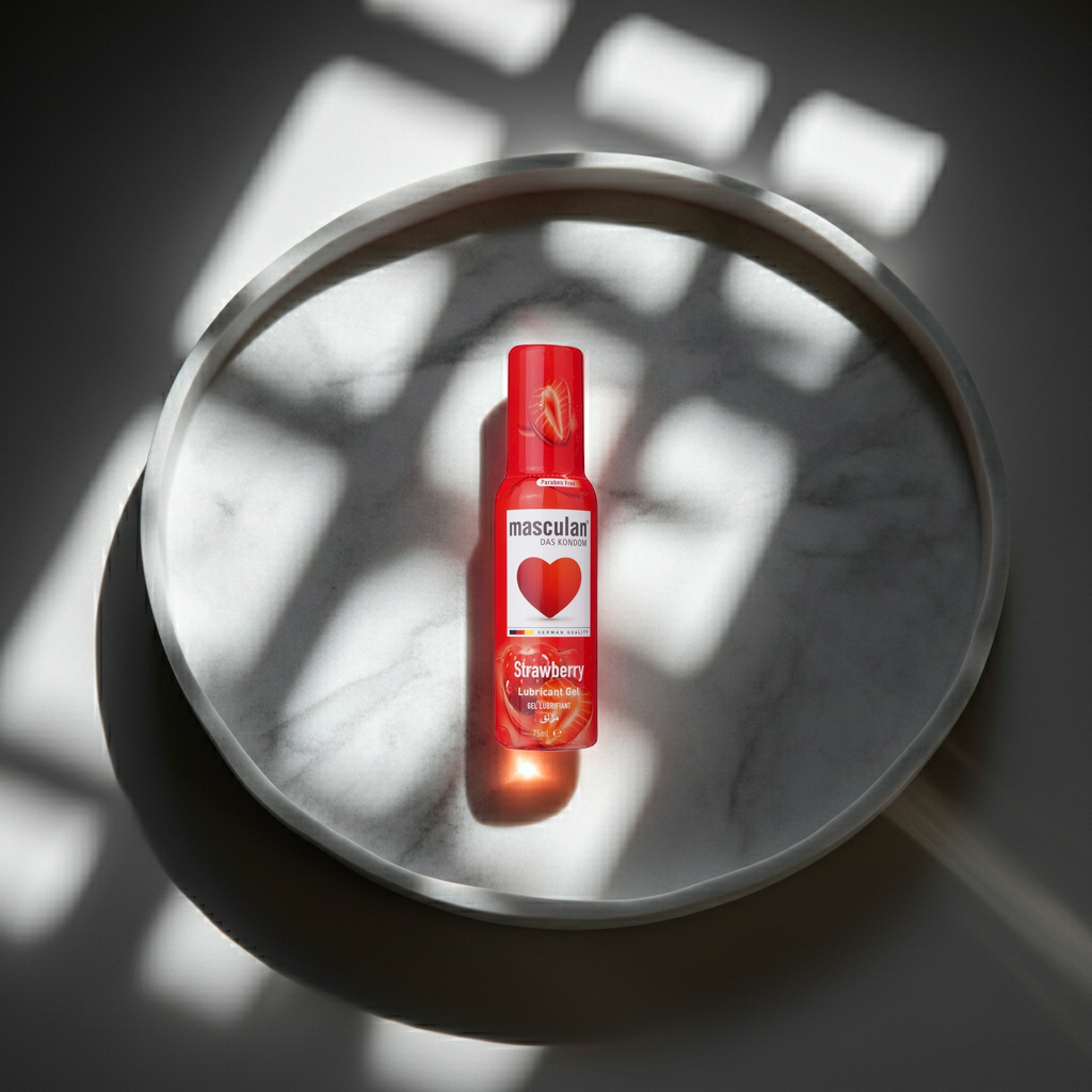 Masculan Strawberry Flavoured Water-Based Lubricant Gel – 75ml