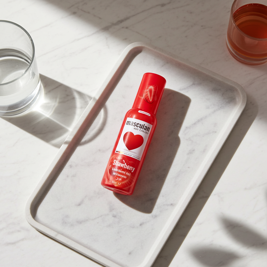 Masculan Strawberry Flavoured Water-Based Lubricant Gel – 75ml