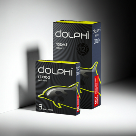 Dolphi Ribbed Condoms 3 Pieces