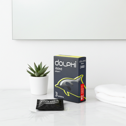 Dolphi Ribbed Condoms 3 Pieces