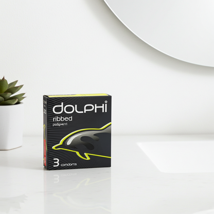 Dolphi Ribbed Condoms 3 Pieces
