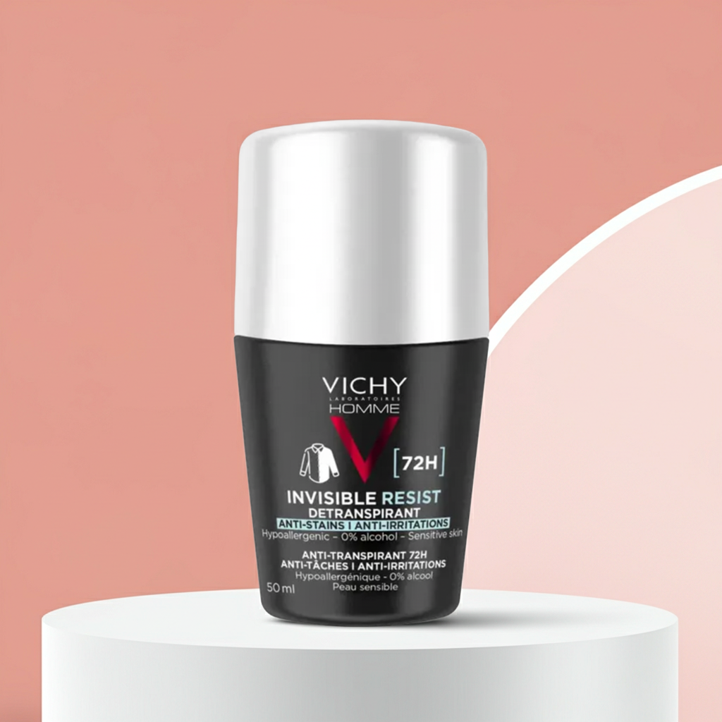 Vichy Homme 72H Anti-Perspirant Deodorant Roll-On 50ml – Soothing for Men