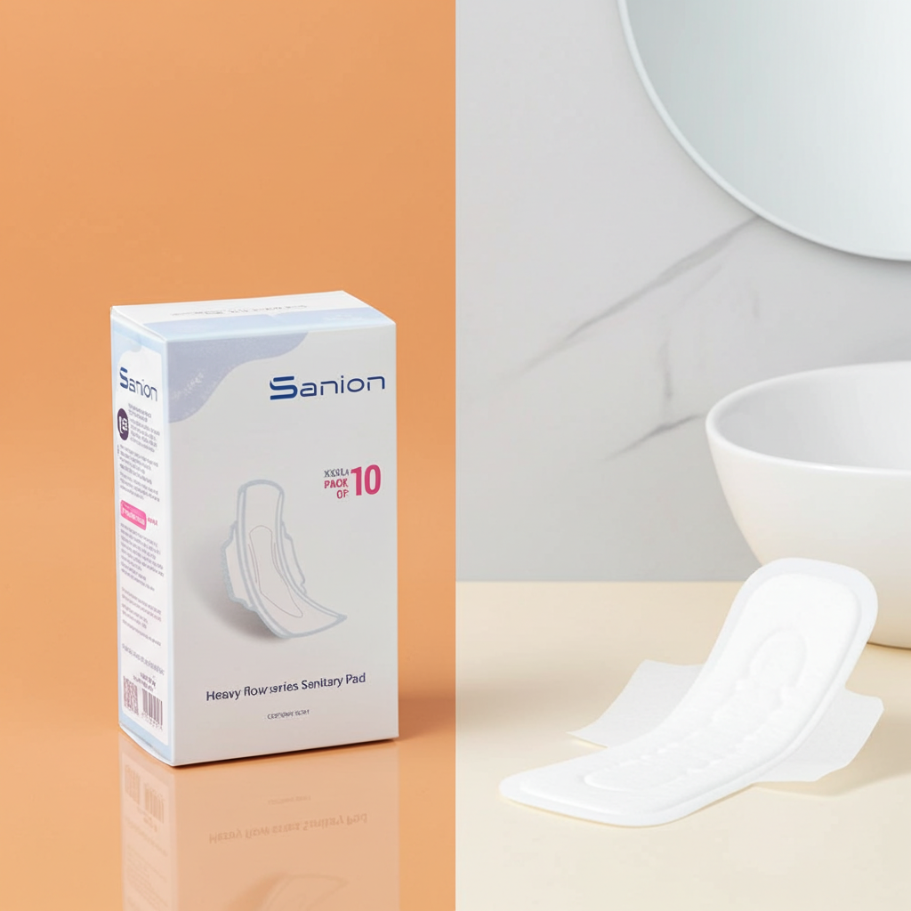 Sanion Heavy Flow Series Sanitary Pads XXXL+ 10 Pads – Maximum Overnight & Heavy Flow Protection
