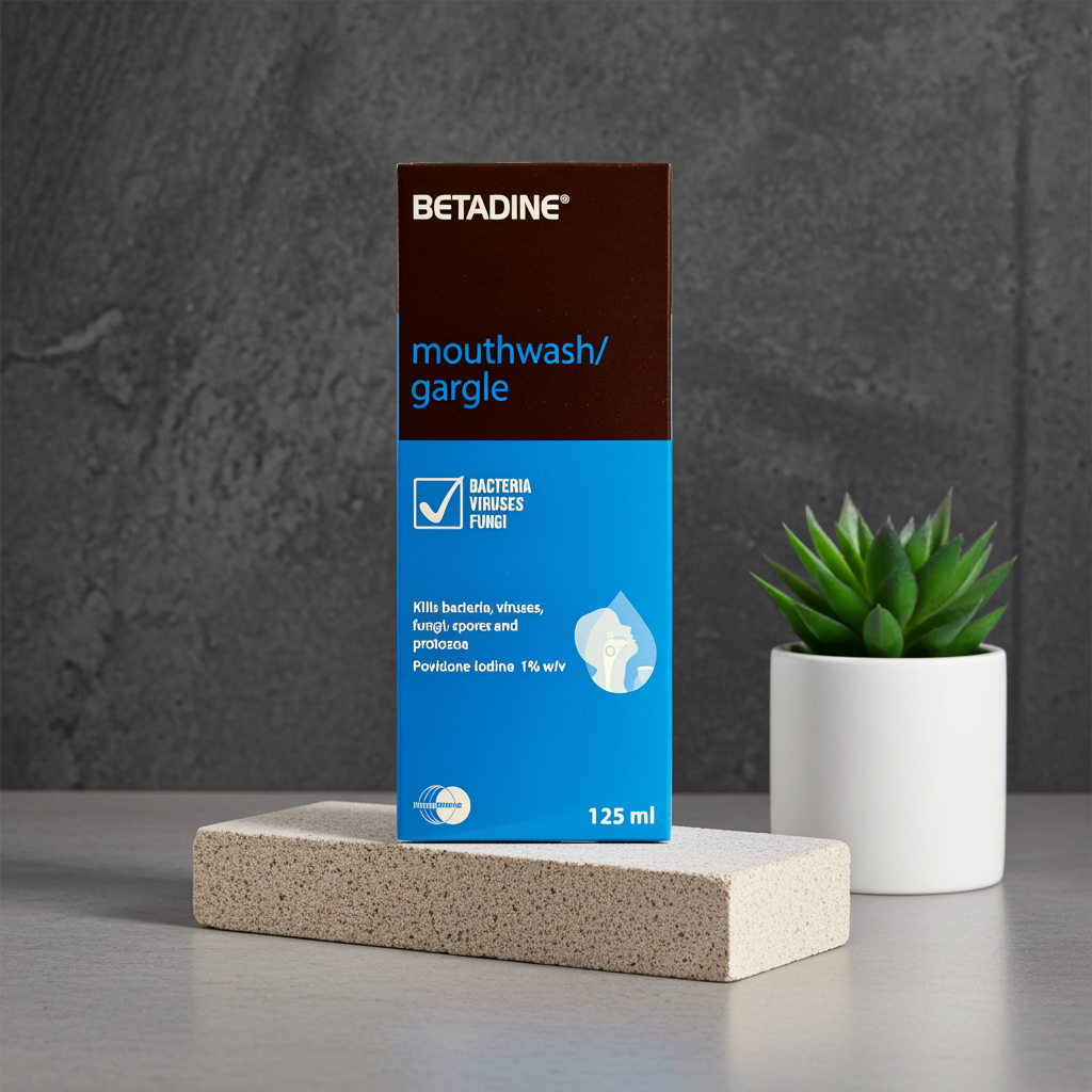 Betadine Gargle & Mouthwash 0.5% Povidone-Iodine 125ml | Antiseptic Oral Care