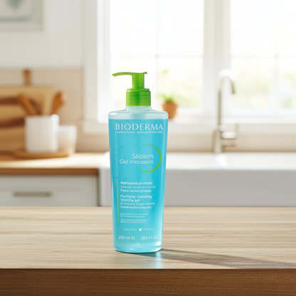Bioderma Sebium Gel Moussant Purifying Foaming Gel for Oily & Acne-Prone Skin Offer Pack (500ml + 200ml)