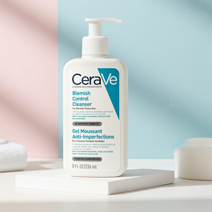 CeraVe Blemish Control Cleanser 236ml – 2% Salicylic Acid Face Wash for Acne-Prone Skin