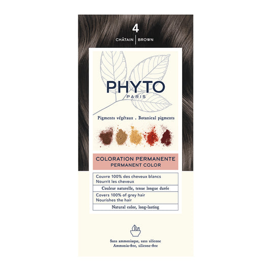 PHYTO Color Permanent Hair Color Kit Shade 4 Brown