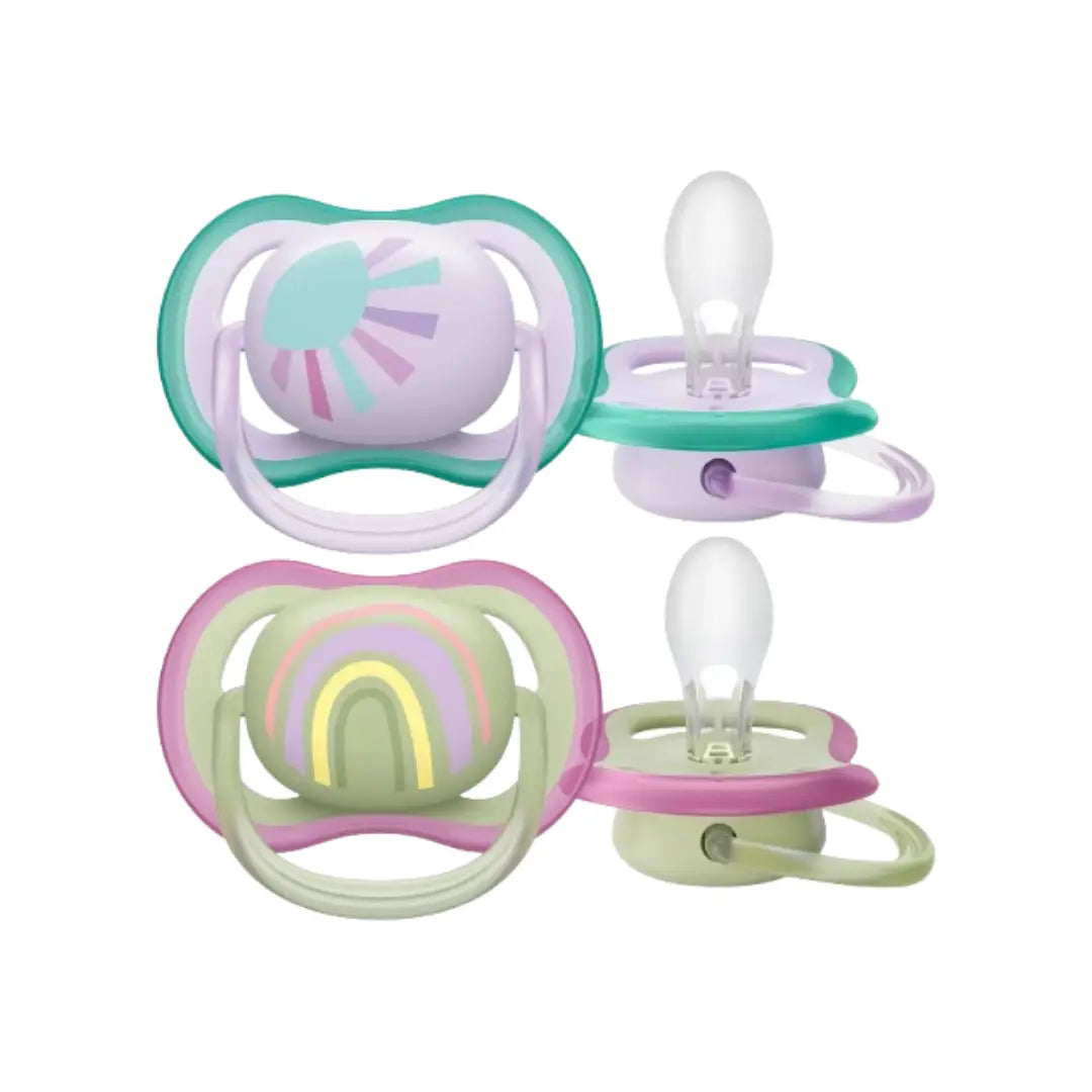 Philips Avent Ultra Air Soother 0-6M Girl Pack of 2 (SCF085/59)