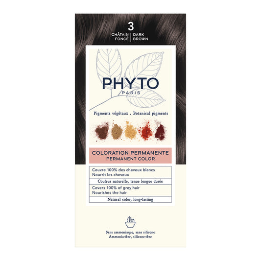 PHYTO Color Permanent Hair Color Kit Shade 3 Dark Brown