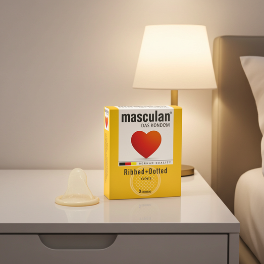 Masculan Das Ribbed & Dotted Type 3 Condoms, 3 Pieces