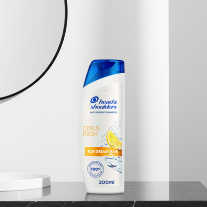 Head & Shoulders Citrus Fresh Anti-Dandruff Shampoo 200ml – Clean Scalp, Fresh Scent