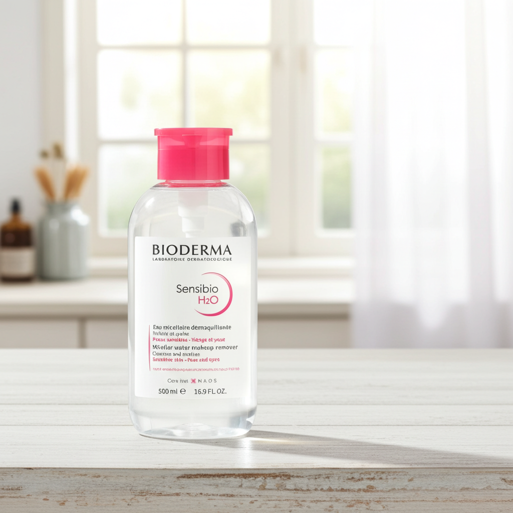 Bioderma Sensibio H2O Micellar Solution with Pump for Sensitive Skin Makeup Removal, 500ml