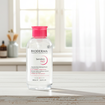 Bioderma Sensibio H2O Micellar Solution with Pump for Sensitive Skin Makeup Removal, 500ml