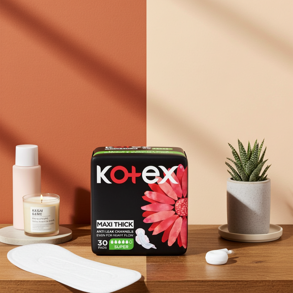 Kotex Maxi Thick Super Sanitary Pads with Wings 30 Pads – Heavy Flow Protection