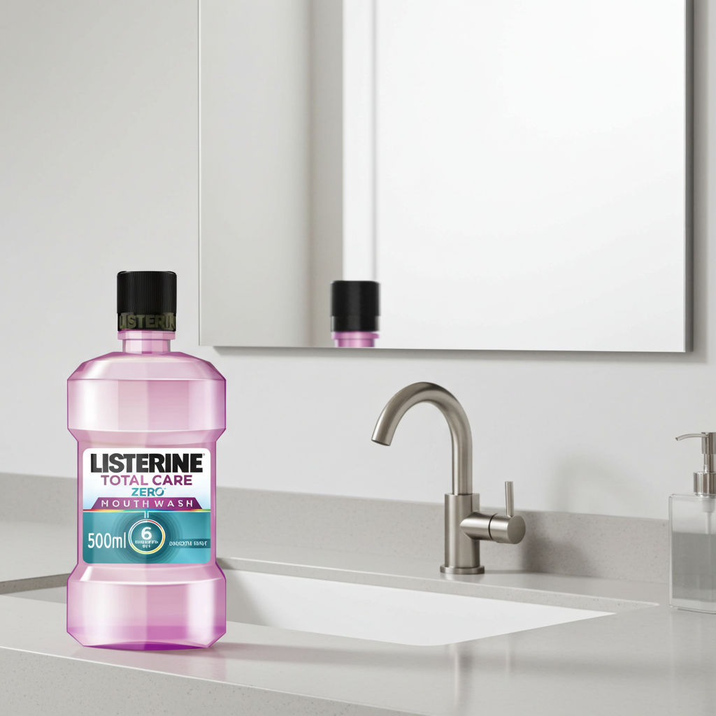 Listerine Zero Alcohol Total Care Mouthwash for Complete Oral Protection, 500ml