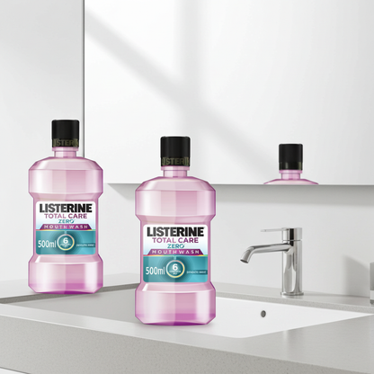 Listerine Zero Alcohol Total Care Mouthwash for Complete Oral Protection, 500ml
