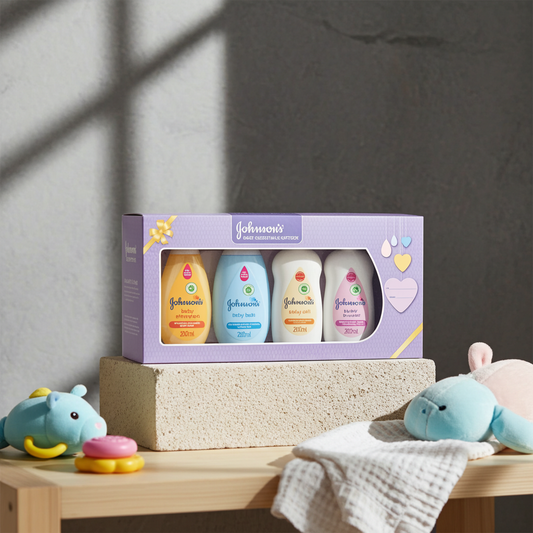 Johnson's Baby Essentials Gift Box – Complete Baby Care Set for Newborns & Gifting
