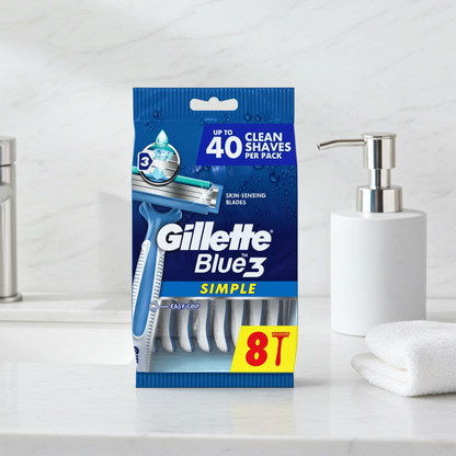 Gillette Blue 3 Simple Disposable Razors 8S Pack