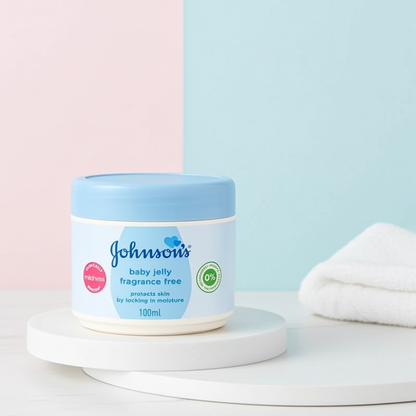 Johnson's Baby Jelly Fragrance Free 100g – Gentle Protective Jelly for Sensitive Baby Skin